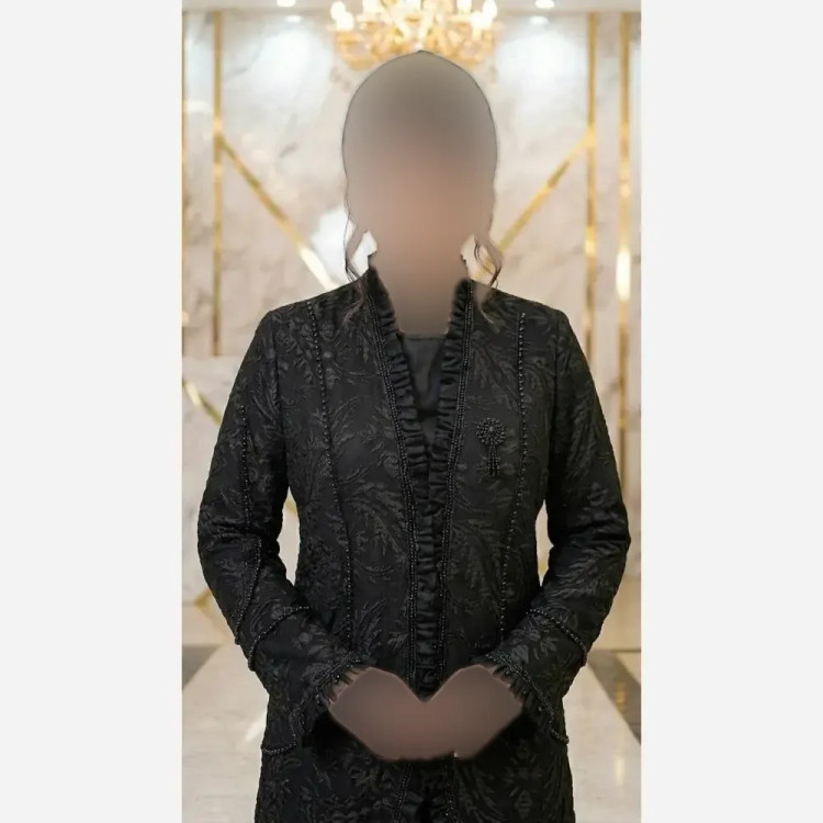 ست کت شلوار مجلسی زنانه ژاکارد و مازراتی طرح دار