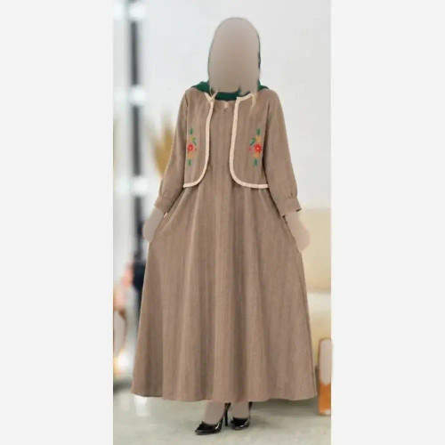 ست کت و سارافون زنانه ماهانا جنس شانتون حصیری کوکدوزی فری سایز 36 تا 46