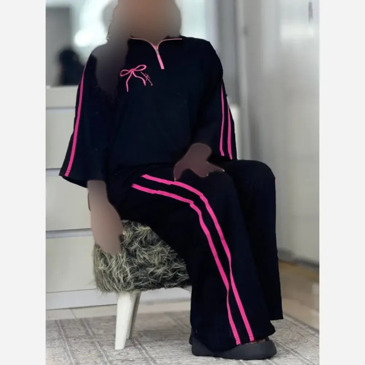 ست تیشرت و شلوار نخ پنبه زنانه مدل ژاله فری سایز
