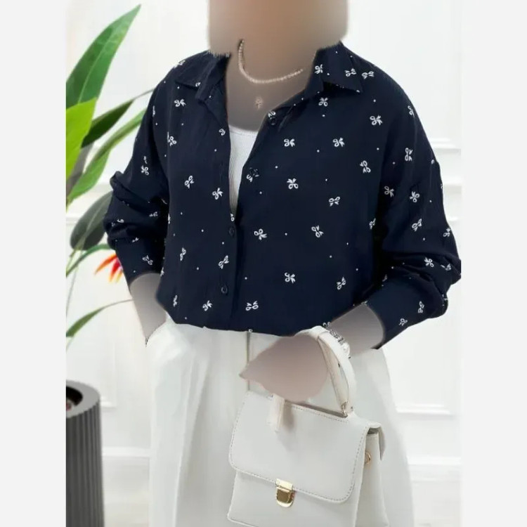 شومیز شیشه ای چنل زنانه فری سایز پری شیشه ای