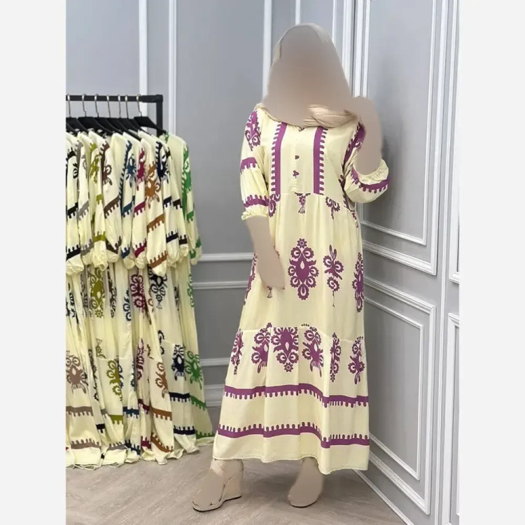 پیراهن ساحلی زنانه نخ تایلندی مدل آتینا سایز فری 36 تا 46