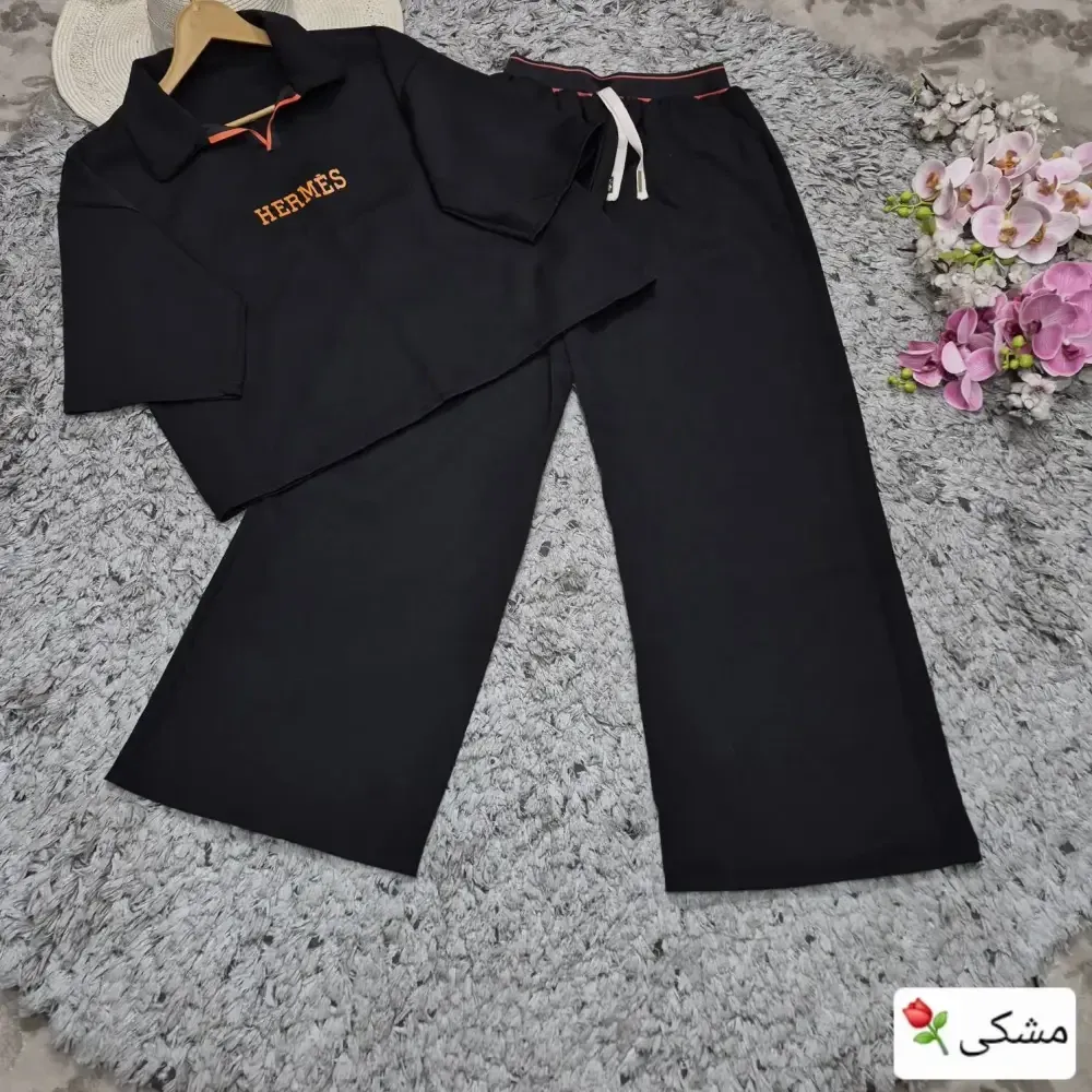 ست تیشرت شلوار لاکچری هرمس جنس مازراتی درجه یک فری سایز