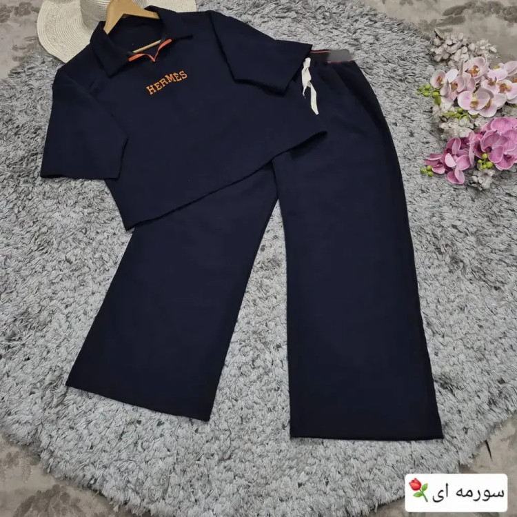 ست تیشرت شلوار لاکچری هرمس جنس مازراتی درجه یک فری سایز