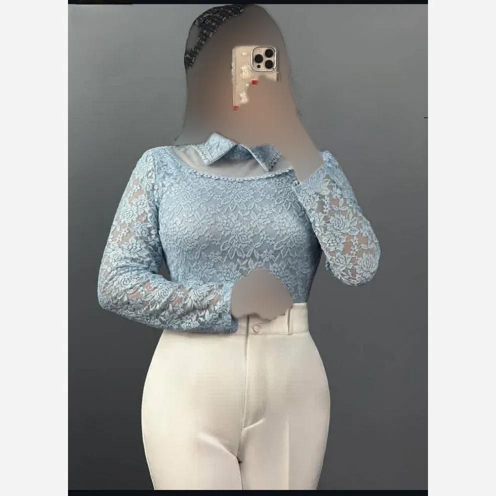 شومیز گیپور مجلسی آستردار زنانه مدل ژیلا