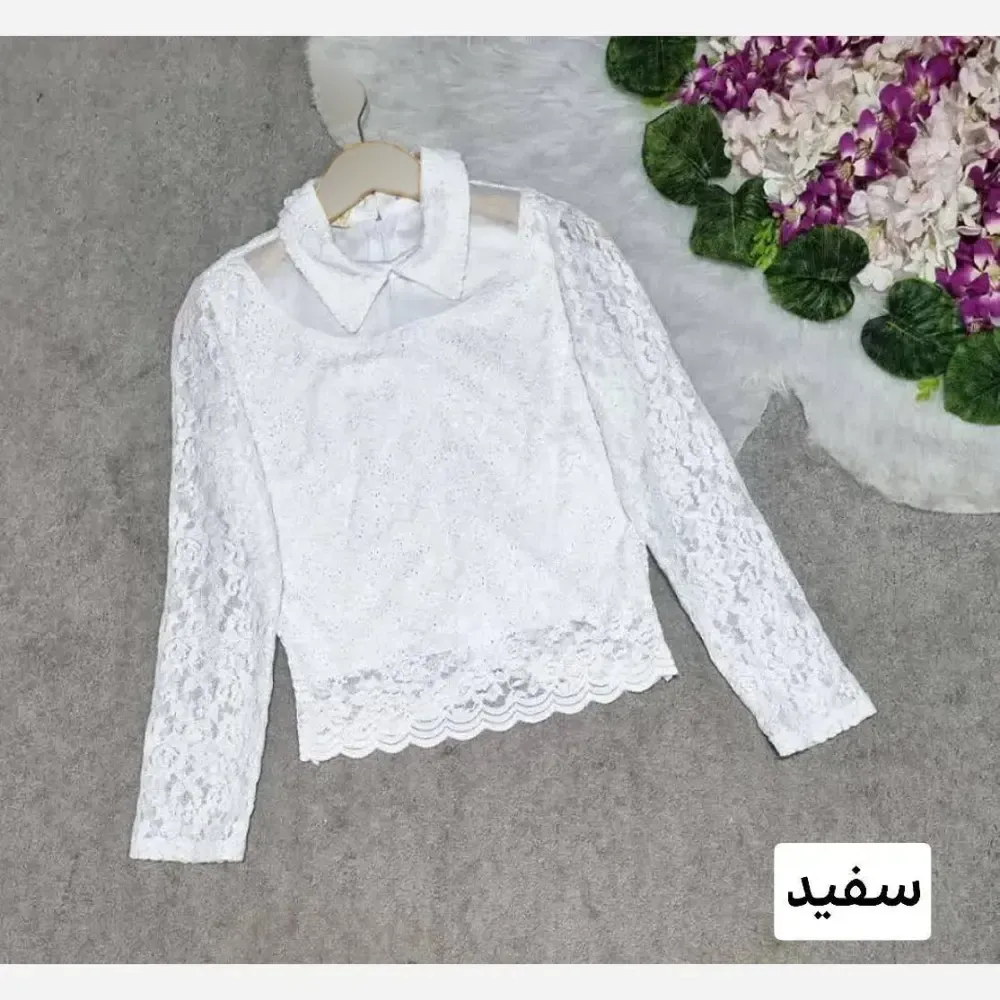 شومیز گیپور مجلسی آستردار زنانه مدل ژیلا