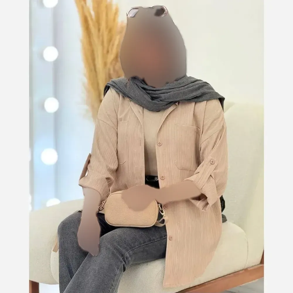 شومیز تبسم دوجیب جنس کراش درجه یک فری سایز