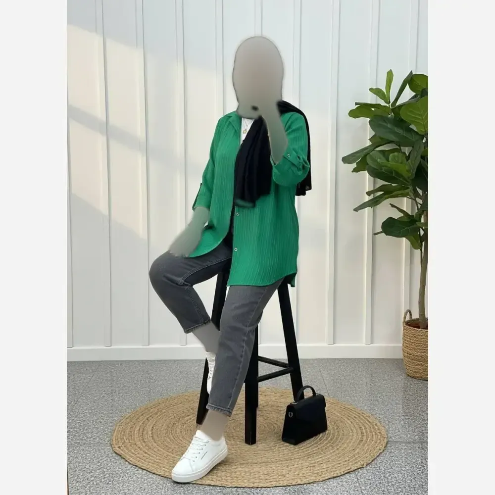 شومیز تبسم دوجیب جنس کراش درجه یک فری سایز