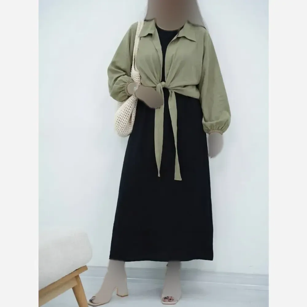 ست گره ای خرم سارافون کتان لینن شومیز دلتا کراش فری سایز
