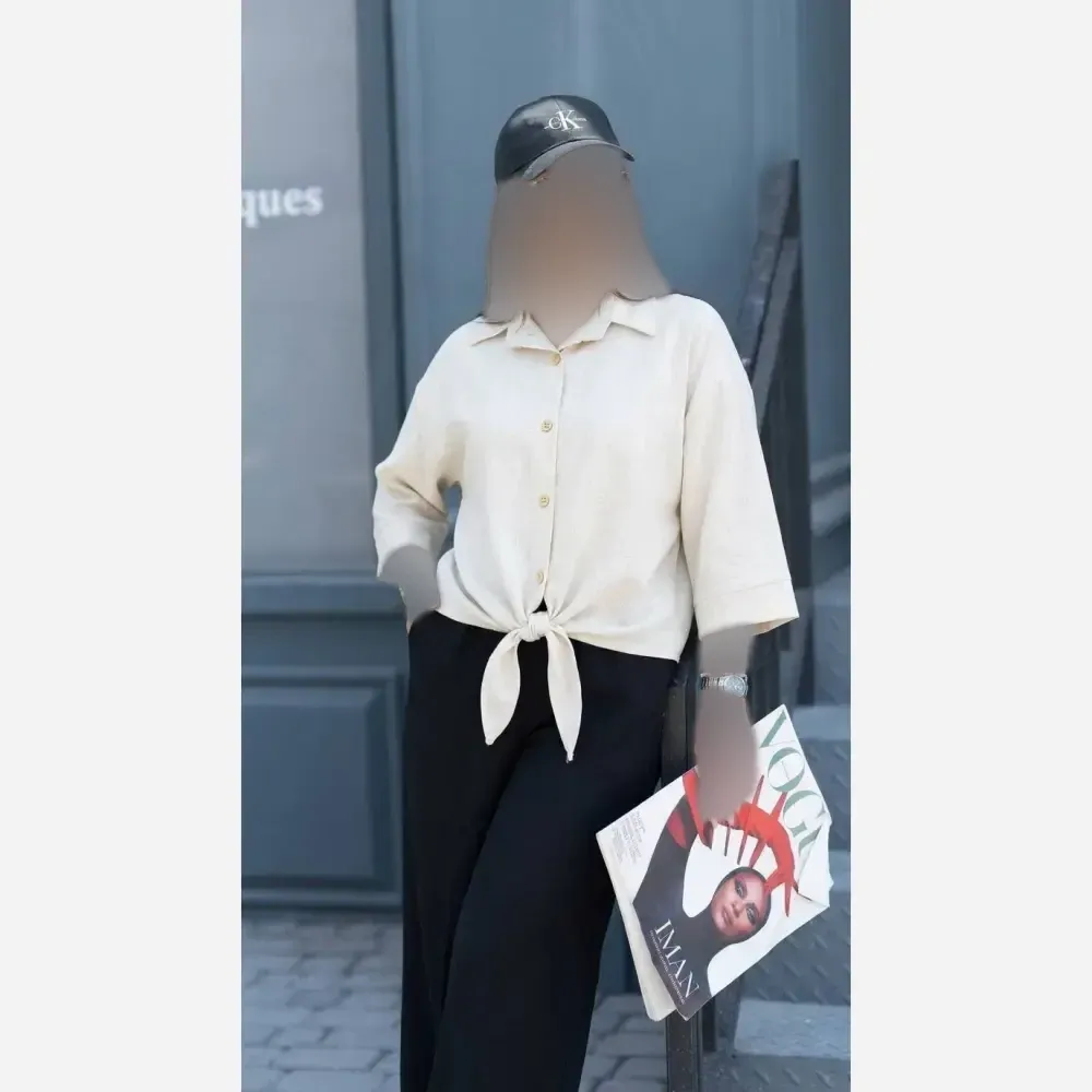 شومیز گره ای شانتون سوپر شانتون اعلا فری سایز 38 تا 48