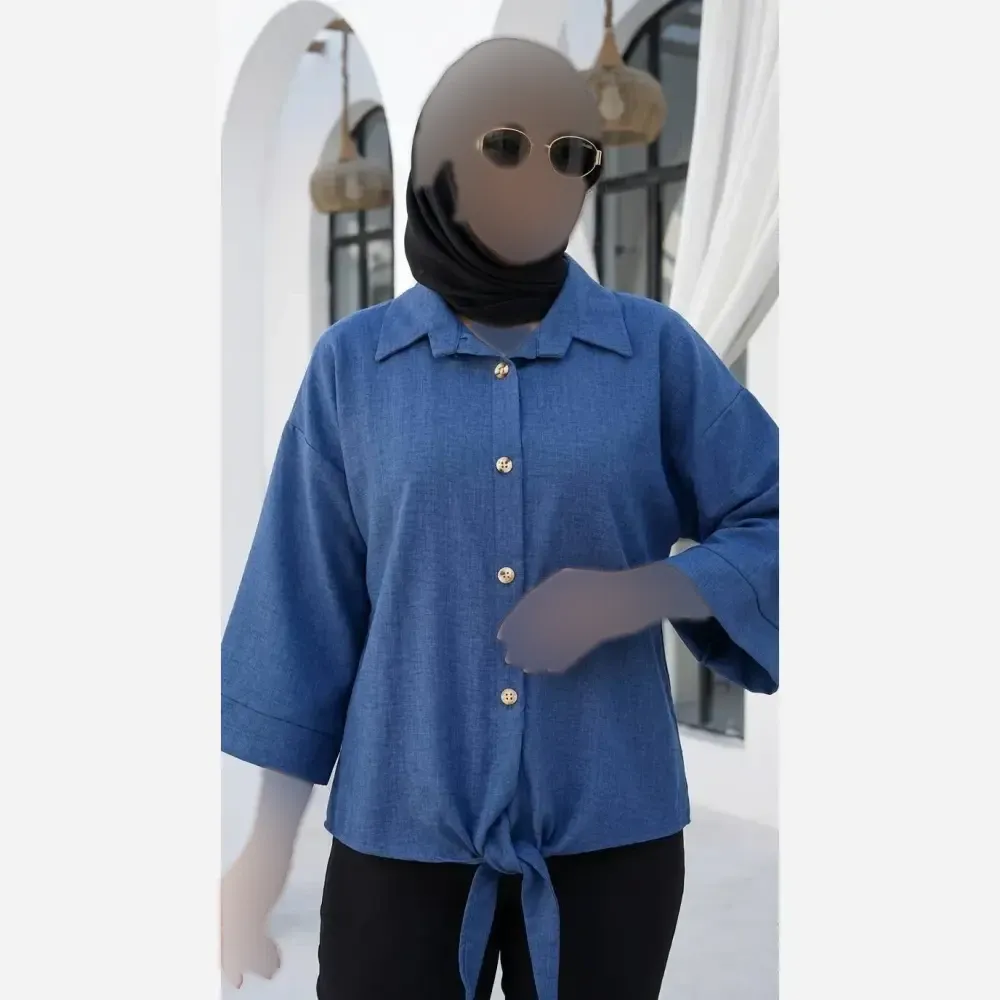شومیز گره ای شانتون سوپر شانتون اعلا فری سایز 38 تا 48