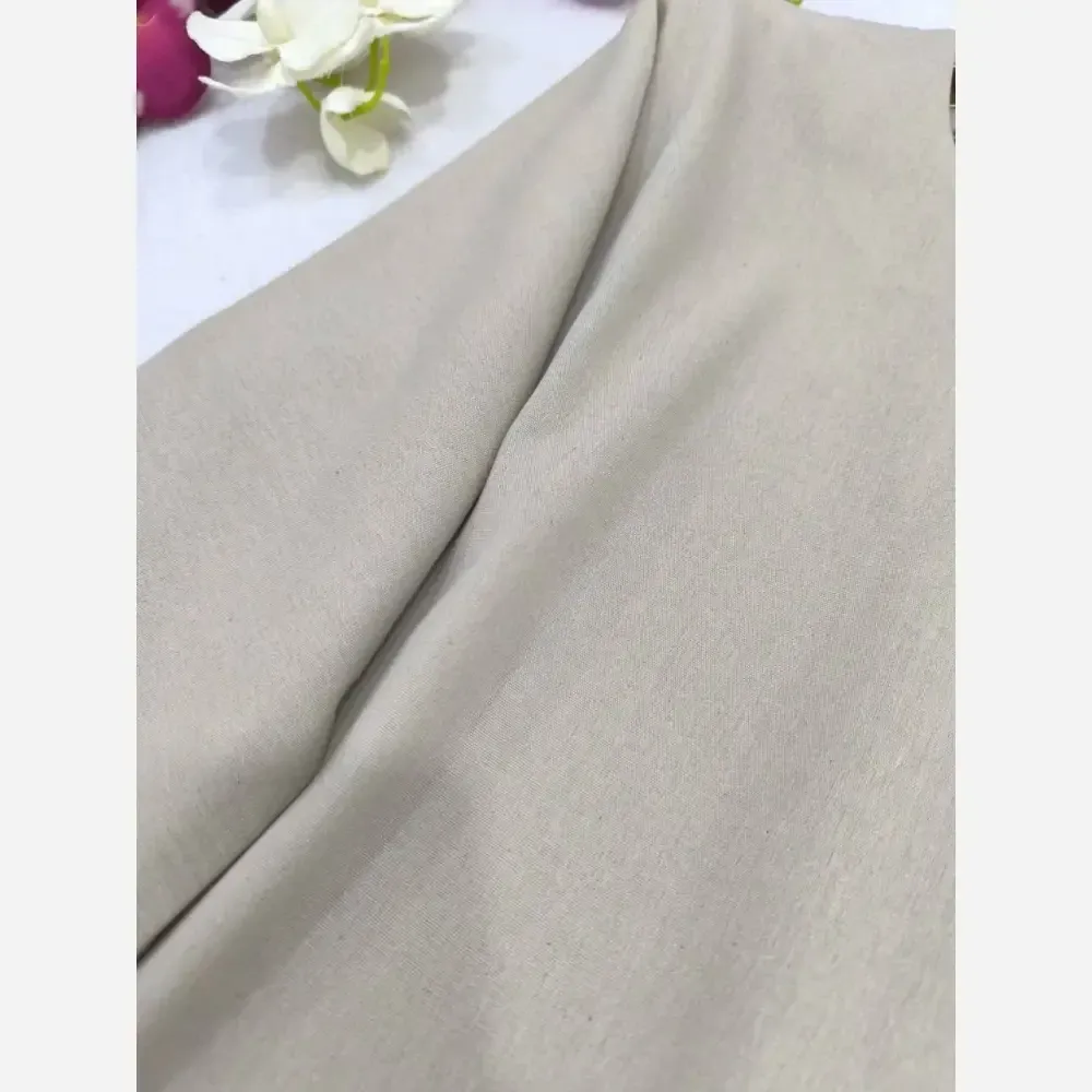 ست شومیز و شلوار لینن زنانه رنگ کرمی سایز یک