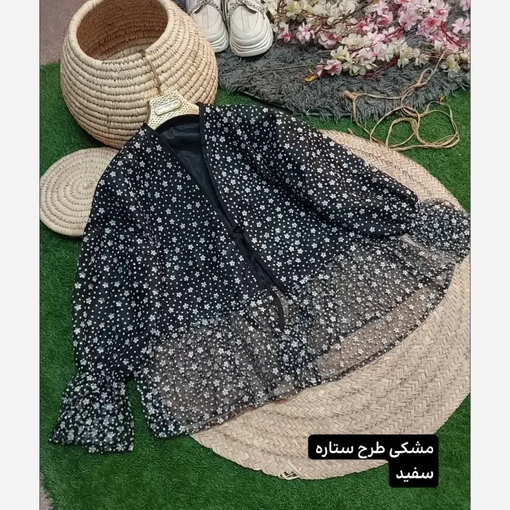 مانتو مزونی عروسکی تور اکلیلی آستردار زنانه سایز فری 38 تا 46
