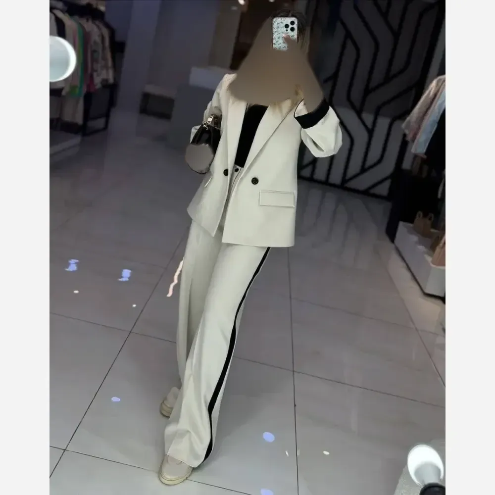 ست ساحل بهاره کت و شلوار کتان کشی اعلا فری سایز 38 تا 46