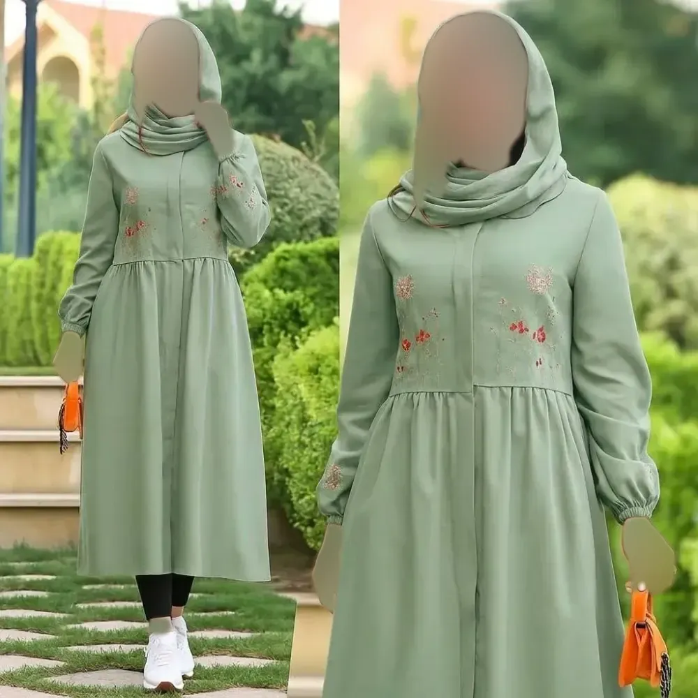 پیراهن گلدوزی نگار شانتون فری سایز زنانه قد 120