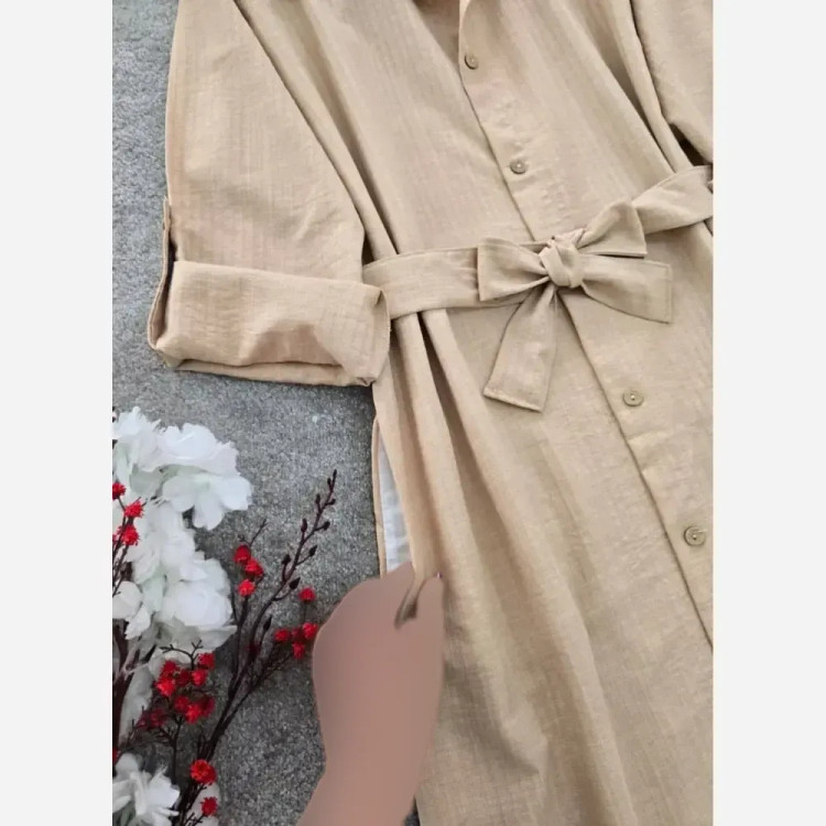 مانتو بلند راحله شانتون میله ای درجه یک فری سایز قد 120