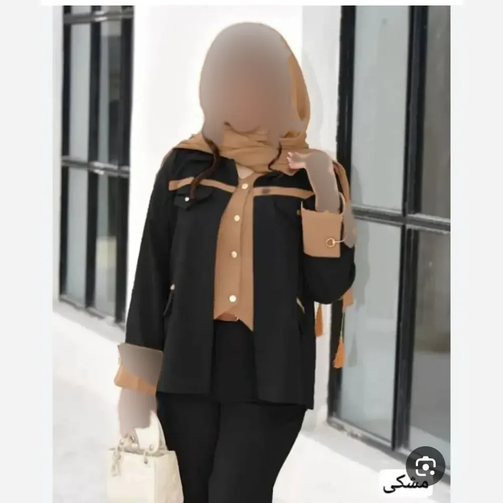ست 2 تیکه زنانه جنس سوپرمازراتی اعلا مدل دلداده رنگ مشکی قهوه ای نسکافه ای سایز 38 تا 46 فری سایز