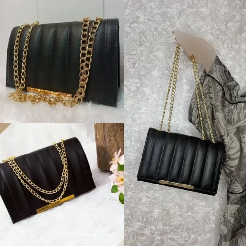 کیف چرمی زنانه مشکی اسپرت مدل سیما ابعاد 15 در 20 سانتیمتر