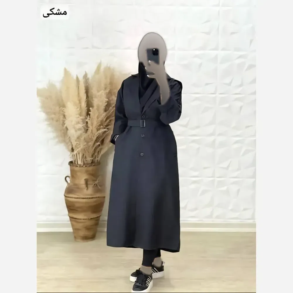 مانتو دانشجویی نانسی جنس پرشین مکانیک رنگ مشکی و سرمه ای سایز 36 تا 50