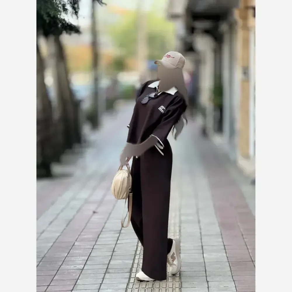 ست تیشرت و شلوار باکسی مازراتی فری سایز زنانه