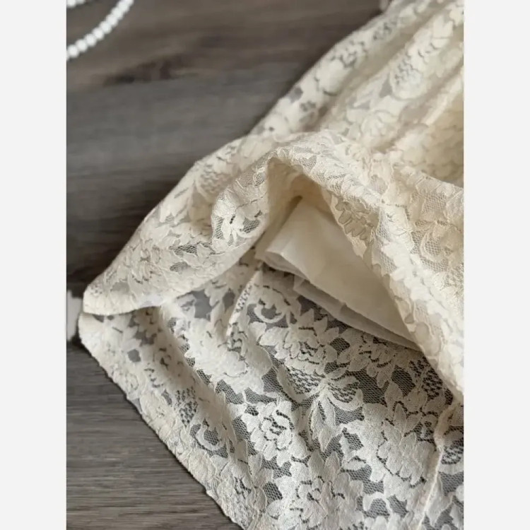 کت سارافن دخترانه ژاکارد و دانتل وارداتی آستر نخ مناسب 4 تا 16 سال