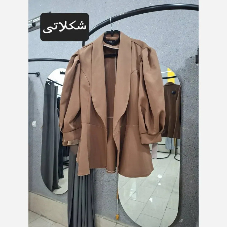 کت زنانه مازراتی کمربنددار رنگی سایزبندی