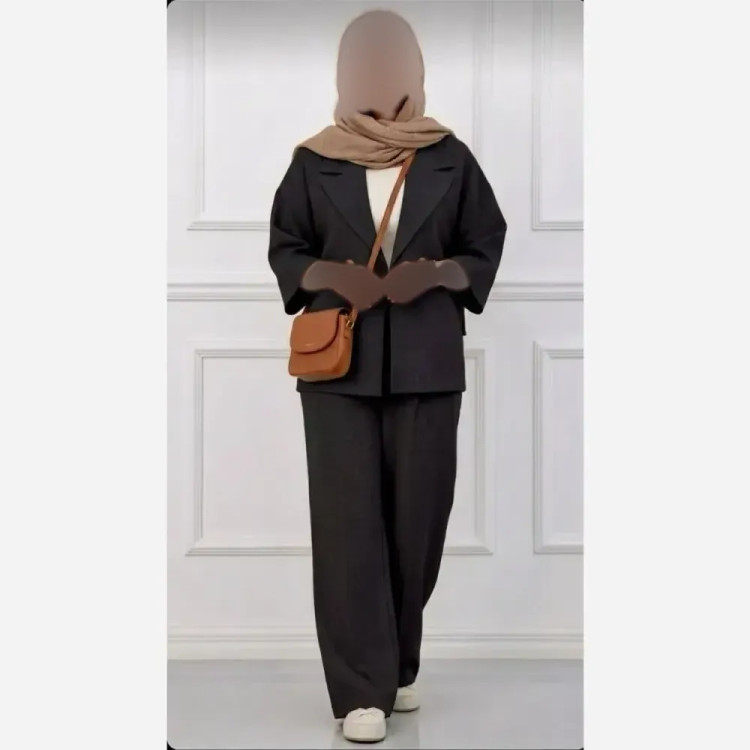 ست کت شلوار زنانه ایسان شانتون درجه یک فری سایز