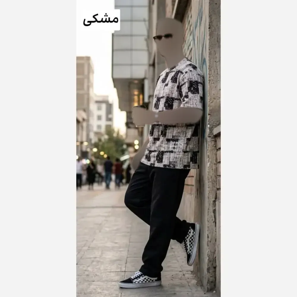 تیشرت بیسکوییتی چاپی سایز بزرگ مردانه نرم و کشسان