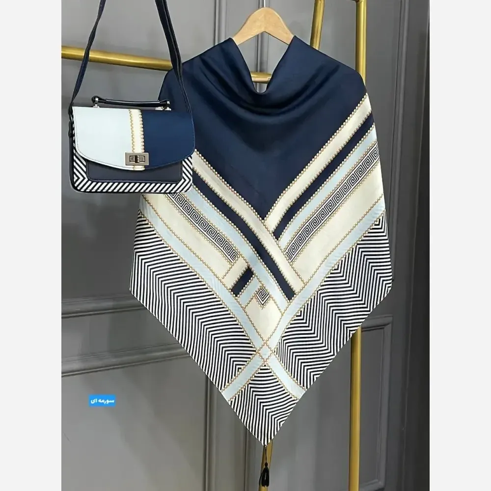 ست کیف و روسری ورساچه تیبا مخمل و چرم صنعتی نخی منگوله دار