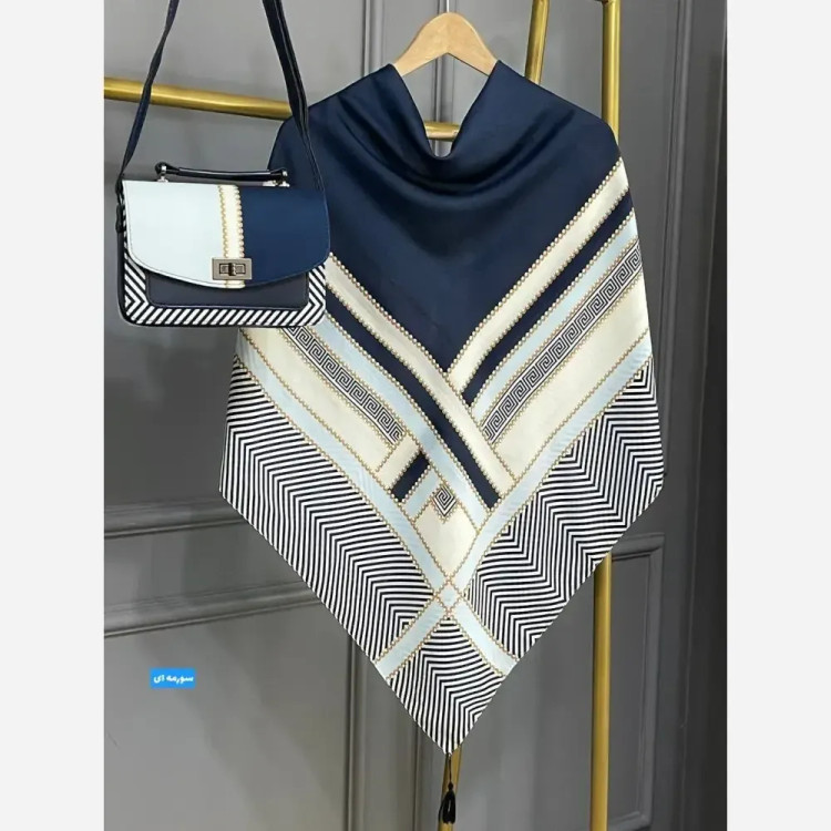 ست کیف و روسری ورساچه تیبا مخمل و چرم صنعتی نخی منگوله دار