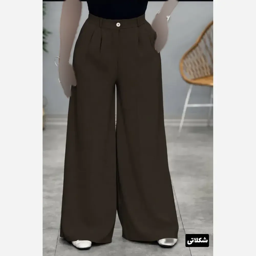 شلوار زنانه ریزشی جنس بزایاق جیبدار رنگبندی متنوع سایز بزرگ