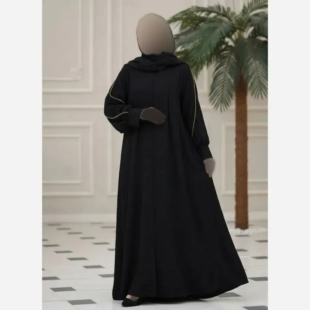 عبا زنانه مدل آستین مغزی جنس الیزه درجه یک فری سایز رنگ مشکی