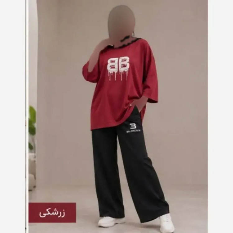 ست لانگ و شلوار بگ زنانه جنس اسپان گلکسی فری سایز