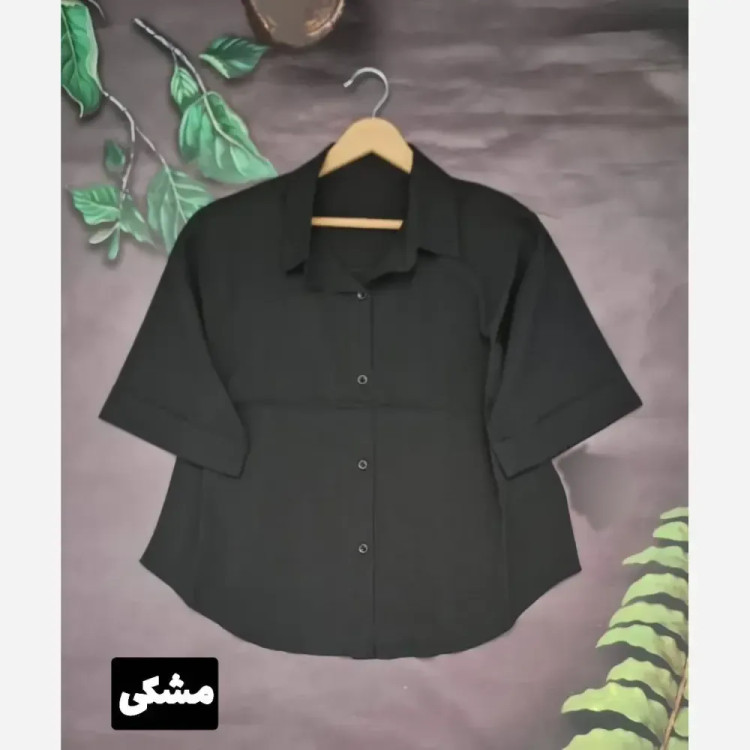 شومیز زنانه لینزی وارداتی فری سایز 38 تا 48 دکمه دار آستین پاکتی