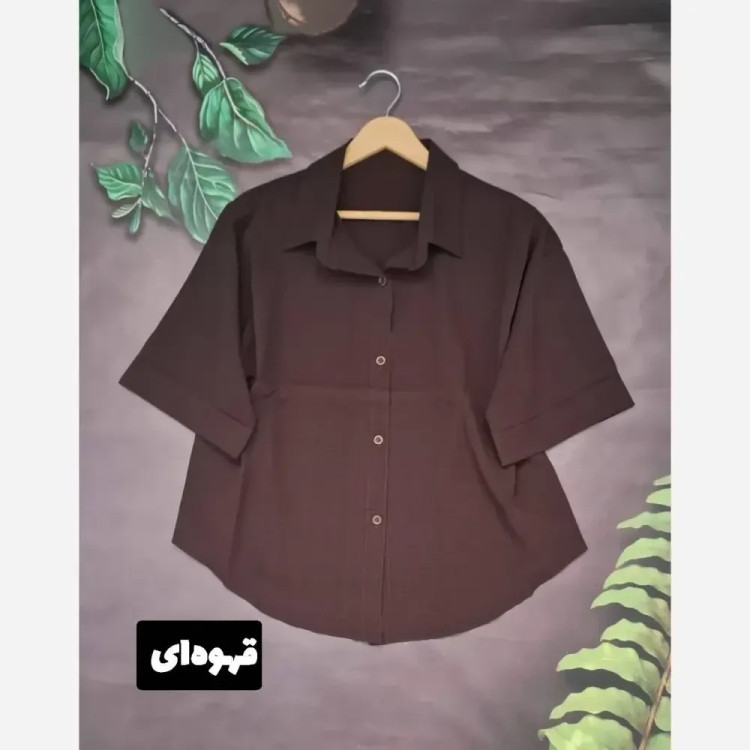 شومیز زنانه لینزی وارداتی فری سایز 38 تا 48 دکمه دار آستین پاکتی