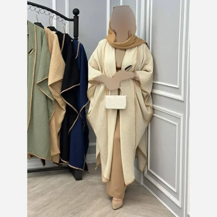 مانتو حصیری مدل میخک قواره آزاد فری سایز 38 تا 52 رنگ کرم و نسکافه ای