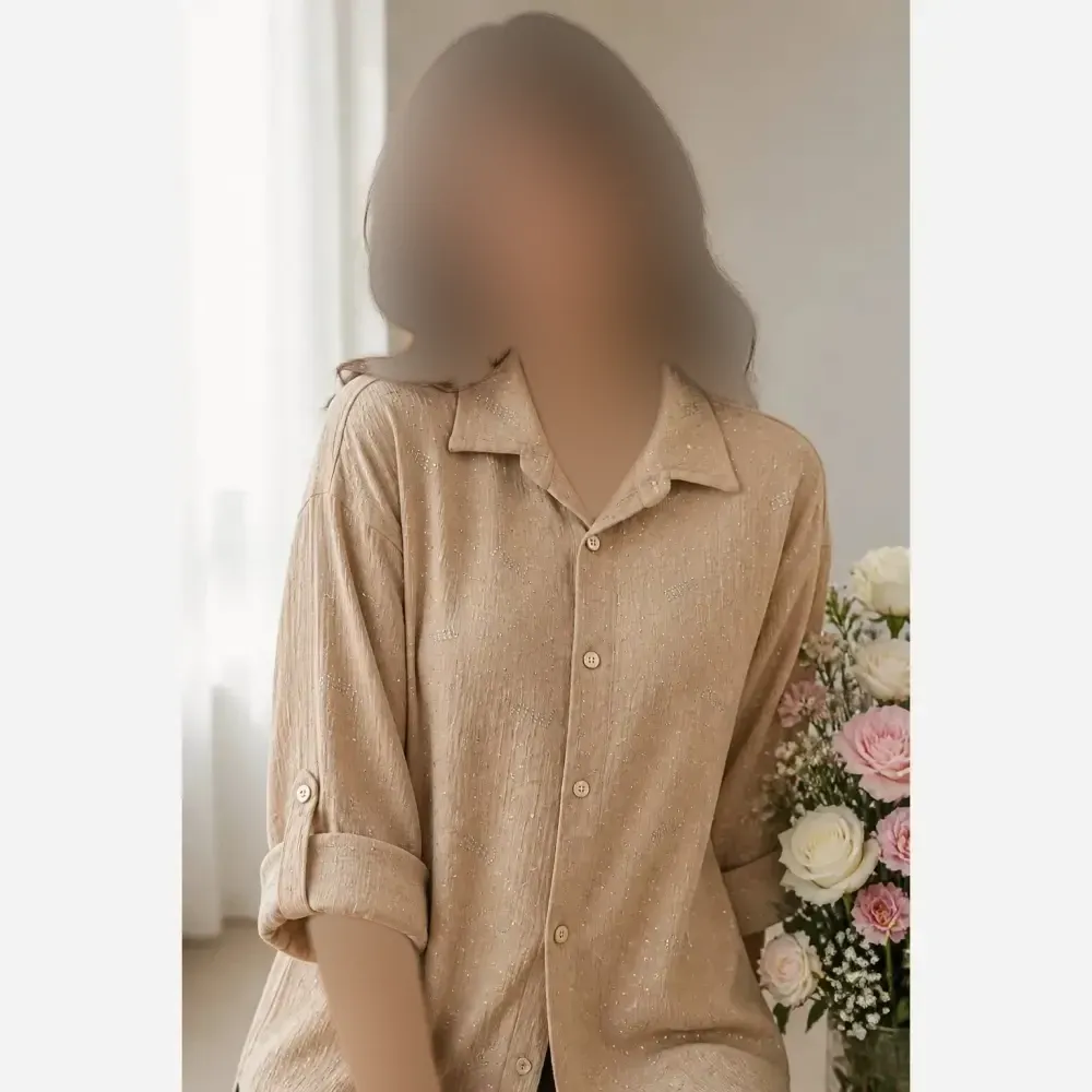شومیز نگینی صحرا جنس سوپر کراش درجه یک فری سایز