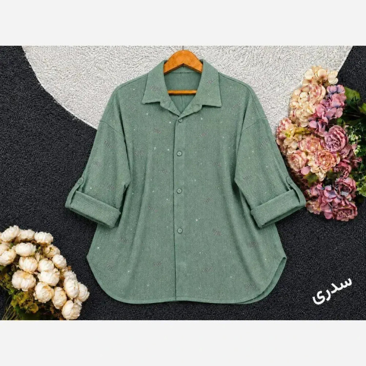 شومیز نگینی صحرا جنس سوپر کراش درجه یک فری سایز