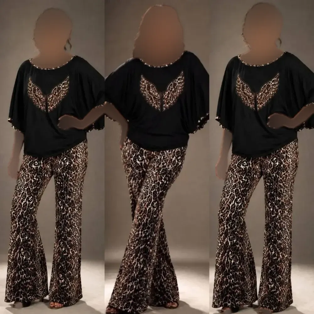 ست لباس راحتی زنانه طرح پرنده جنس فلامنت گیاهی سایز بزرگ فری سایز