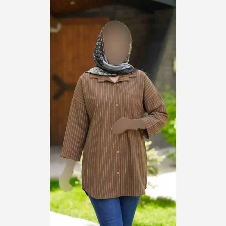 شومیز مانتویی مراکشی دیپلمات درجه یک سایز فری مناسب 38 تا 50