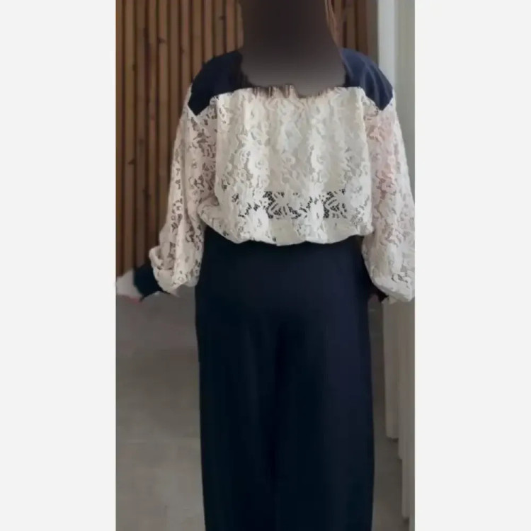 ست شومیز و شلوار زنانه سوپرمازراتی و گیپور وارداتی سایز 38 تا 46