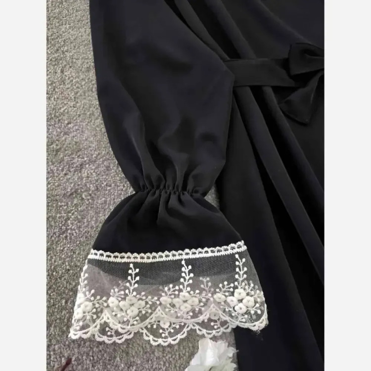 پیراهن عبایی مدل محبوبه جنس الیزه فری سایز مشکی