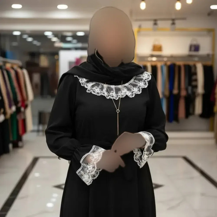 پیراهن عبایی مدل محبوبه جنس الیزه فری سایز مشکی