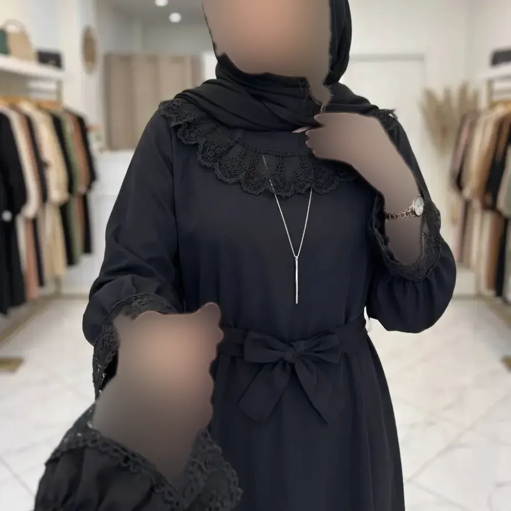 پیراهن عبایی مدل محبوبه جنس الیزه فری سایز مشکی