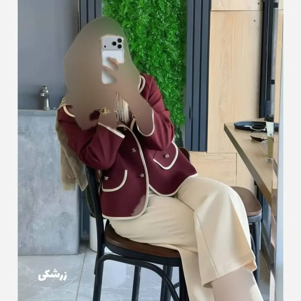 ست کت و شلوار زنانه جنس سوپرمازراتی اعلا مدل ادایی پاپیون رنگبندی متنوع سایز 38 تا 46