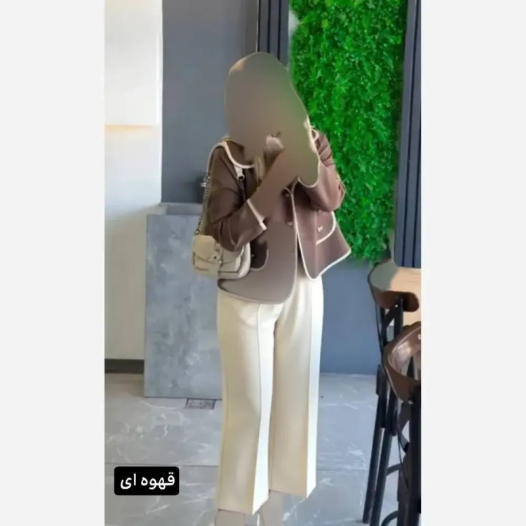 ست کت و شلوار زنانه جنس سوپرمازراتی اعلا مدل ادایی پاپیون رنگبندی متنوع سایز 38 تا 46