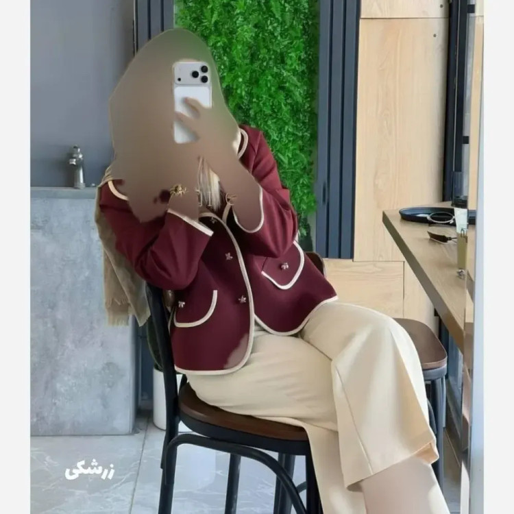 ست کت و شلوار زنانه جنس سوپرمازراتی اعلا مدل ادایی پاپیون رنگبندی متنوع سایز 38 تا 46