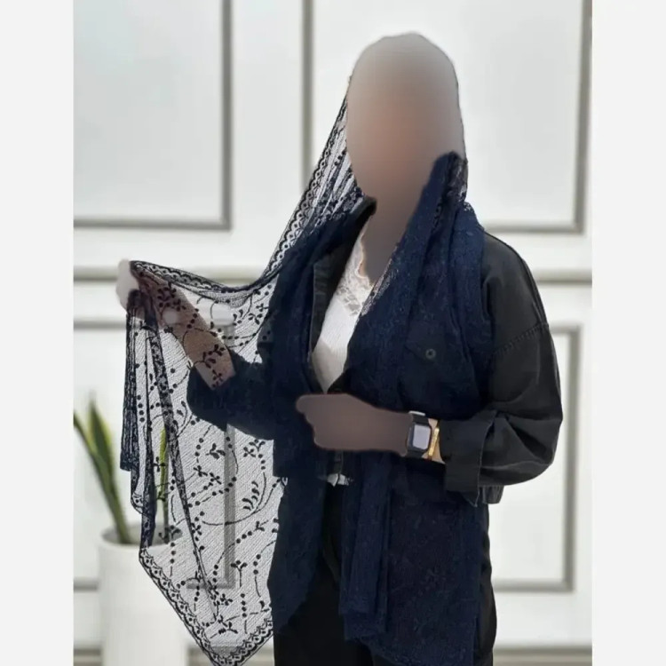 شال تور دانتل طرحدار حاشیه دار سایز 180 در 70 زنانه