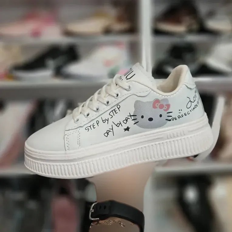 کفش کتانی ونس مدل کیتی زنانه رنگ مشکی و سفید