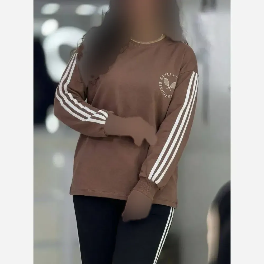 بلوز و شلوار تنیسی پنبه گلکسی زنانه فری سایز موکا