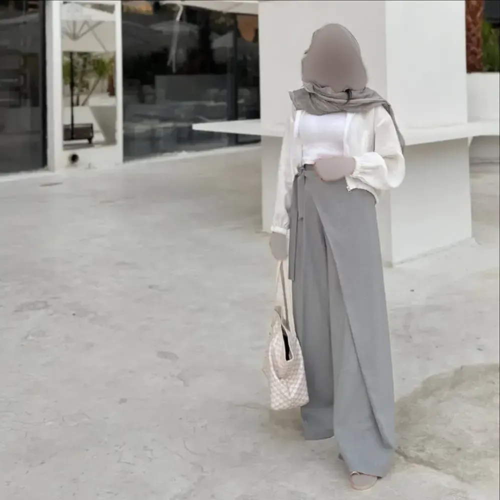 شلوار بگ زنانه مازراتی گرم بالا سایز 38 تا 46 رنگ مشکی و طوسی